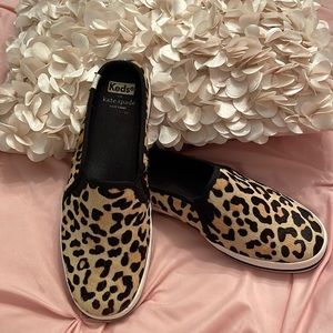 Keds for Kate Spade cheetah print calf hair mules